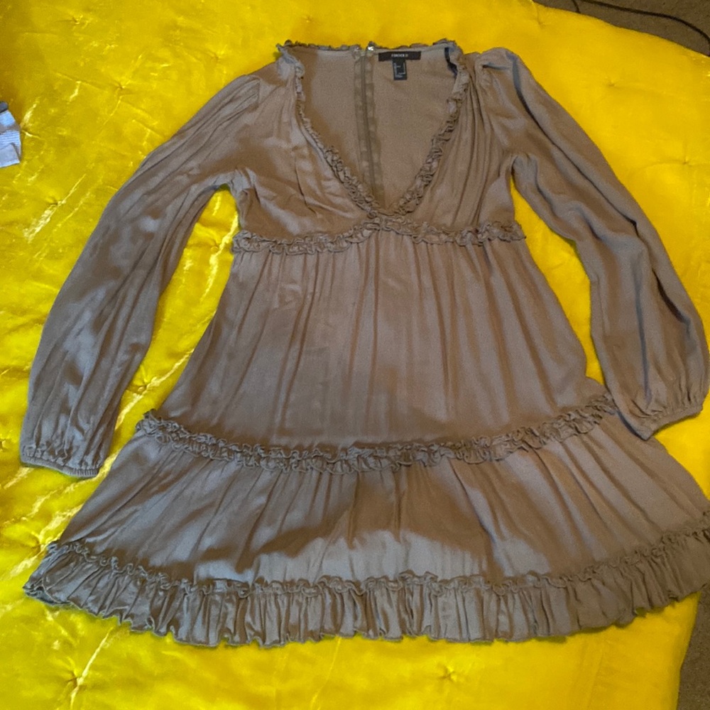 Olive Green Long Sleeve Dress